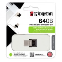 USB Флеш 64GB 3.0 Kingston OTG DTDUO3/64GB металл